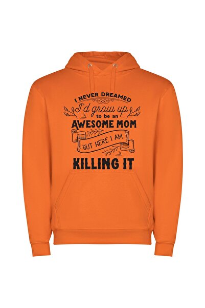 iLovePrints Unforeseen Supermom Triumph Φούτερ με κουκούλα σε χρώμα Πορτοκαλί