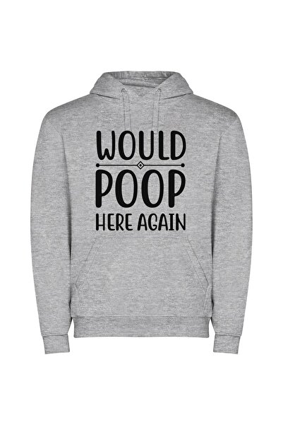 iLovePrints Colorless Feedback: Poop Edition Φούτερ με κουκούλα σε χρώμα Γκρι