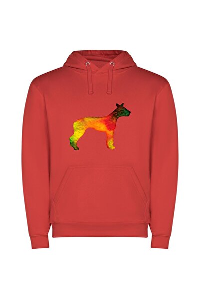 iLovePrints Colorful Holographic Dog Silhouette Φούτερ με κουκούλα σε χρώμα Κ...