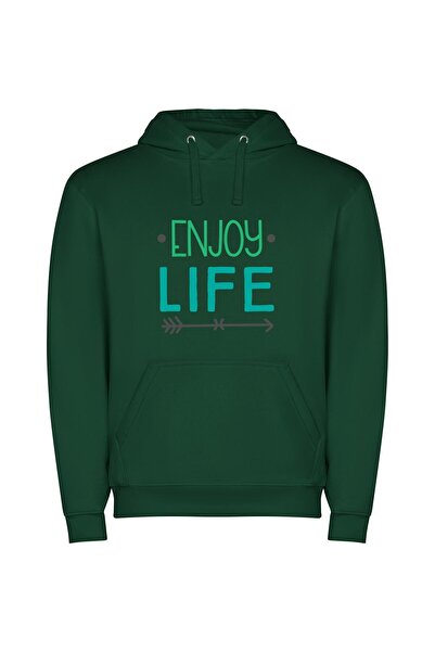 iLovePrints Life's Vibrant Path Φούτερ με κουκούλα σε χρώμα Πράσινο