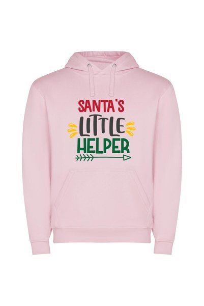 iLovePrints Santa's Tiny Workshop Φούτερ με κουκούλα σε χρώμα Ροζ