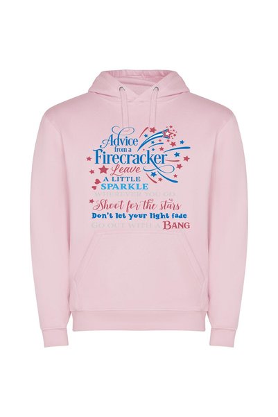 iLovePrints Fading Star, Blazing Sparkles Φούτερ με κουκούλα σε χρώμα Ροζ