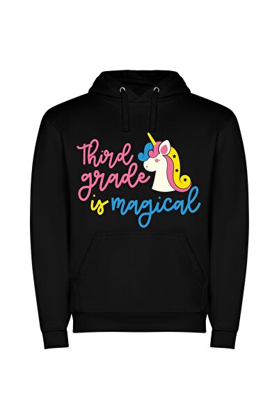 iLovePrints Enchanting Grade Three Φούτερ με κουκούλα σε χρώμα Μαύρο