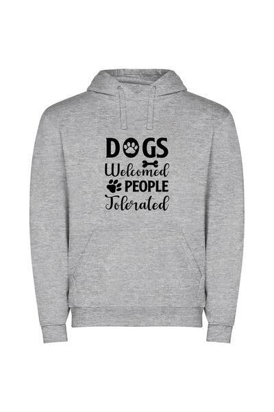 iLovePrints Pawsitive Welcome: Dogs Only Φούτερ με κουκούλα σε χρώμα Γκρι