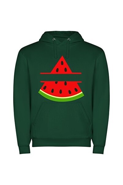 iLovePrints Watermelon Bliss Φούτερ με κουκούλα σε χρώμα Πράσινο