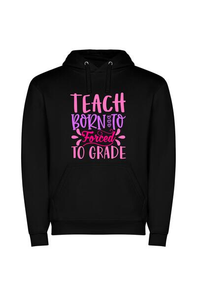 iLovePrints Teach Excellence with Style Φούτερ με κουκούλα σε χρώμα Μαύρο