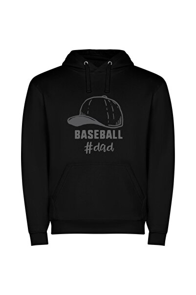 iLovePrints Dadaist Dad Hat Style Φούτερ με κουκούλα σε χρώμα Μαύρο