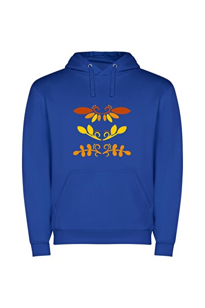 iLovePrints Blooming Symmetry: Floral Illustration Φούτερ με κουκούλα σε χρώμ...