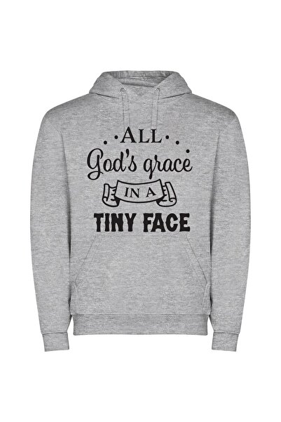 iLovePrints Divine Grace Depicted Perfectly Φούτερ με κουκούλα σε χρώμα Γκρι