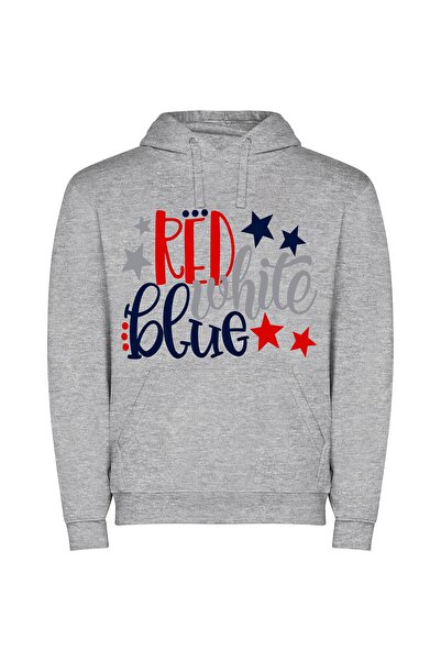 iLovePrints Star Spangled Color Show Φούτερ με κουκούλα σε χρώμα Γκρι