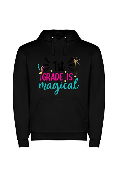 iLovePrints Magical Grade One Wonder Φούτερ με κουκούλα σε χρώμα Μαύρο