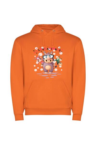 iLovePrints Fashionable Animal Illustration Φούτερ με κουκούλα σε χρώμα Πορτο...