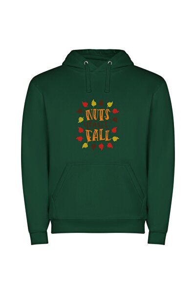 iLovePrints Fall Foliage Nut Nirvana Φούτερ με κουκούλα σε χρώμα Πράσινο