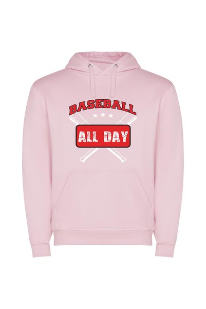 iLovePrints Full Day Baseball Experience Φούτερ με κουκούλα σε χρώμα Ροζ