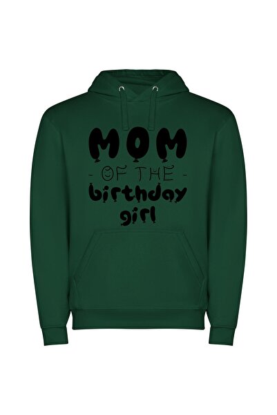 iLovePrints Birthday Balloon Bonanza: Mom! Φούτερ με κουκούλα σε χρώμα Πράσινο