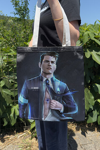 ZipZap حقيبة قماشية مطبوعة على الوجهين من Detroit Become Human V3، حقيبة كمبي...