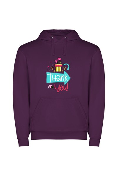 iLovePrints Flower Pot Gratitude Φούτερ με κουκούλα σε χρώμα Μωβ