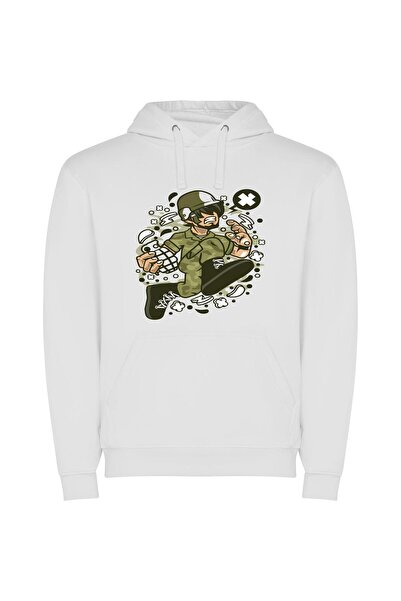 iLovePrints Skateboarding Guerrilla: Digital Vector War-Art Φούτερ με κουκούλ...