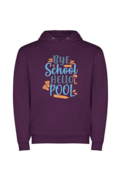 iLovePrints School's Out, Pool's In Φούτερ με κουκούλα σε χρώμα Μωβ