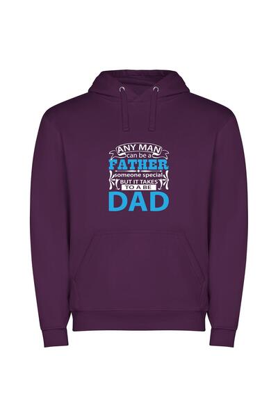 iLovePrints Super Dad Φούτερ με κουκούλα σε χρώμα Μωβ