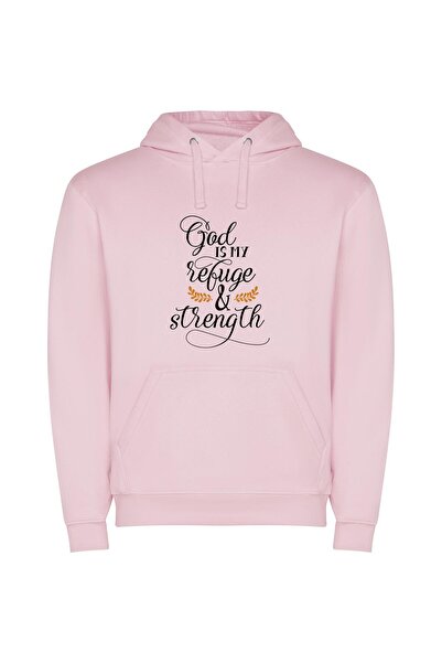 iLovePrints Divine Strength: A Masterpiece Φούτερ με κουκούλα σε χρώμα Ροζ