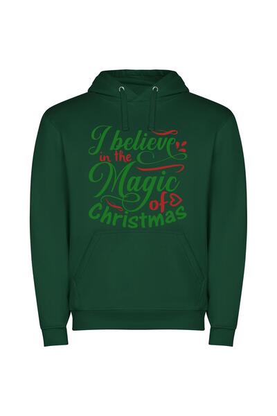 iLovePrints Merry Magical Christmas Wonderland Φούτερ με κουκούλα σε χρώμα Πρ...