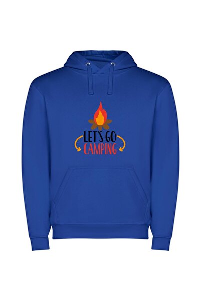 iLovePrints Fireside Camp Escapade Φούτερ με κουκούλα σε χρώμα Μπλε