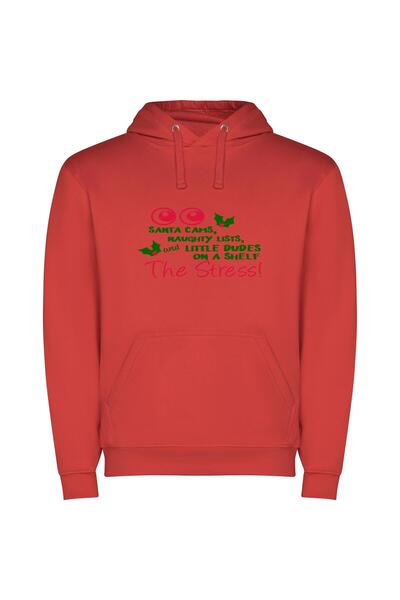 iLovePrints Bold Color Contrast Studio Φούτερ με κουκούλα σε χρώμα Κόκκινο