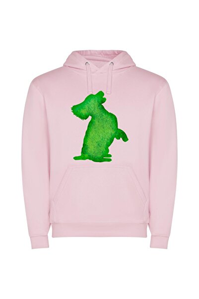 iLovePrints Luminous Green Silhouette: Inspired Φούτερ με κουκούλα σε χρώμα Ροζ