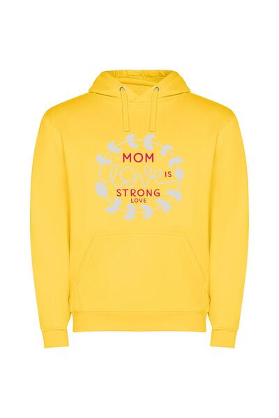 iLovePrints Maternal Bond: Strong Love Φούτερ με κουκούλα σε χρώμα Κίτρινο