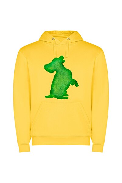 iLovePrints Luminous Green Silhouette: Inspired Φούτερ με κουκούλα σε χρώμα Κ...