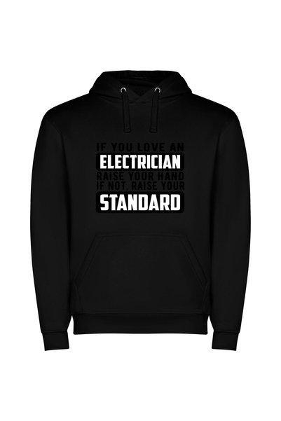 iLovePrints Sparkling Electrical Masterpieces Φούτερ με κουκούλα σε χρώμα Μαύρο