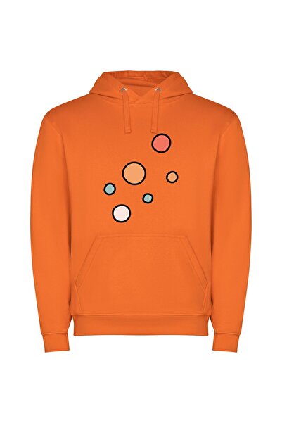 iLovePrints Colorful Dot Array Φούτερ με κουκούλα σε χρώμα Πορτοκαλί