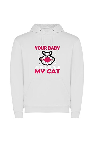 iLovePrints Purrfect Pet Connections Φούτερ με κουκούλα σε χρώμα Λευκό