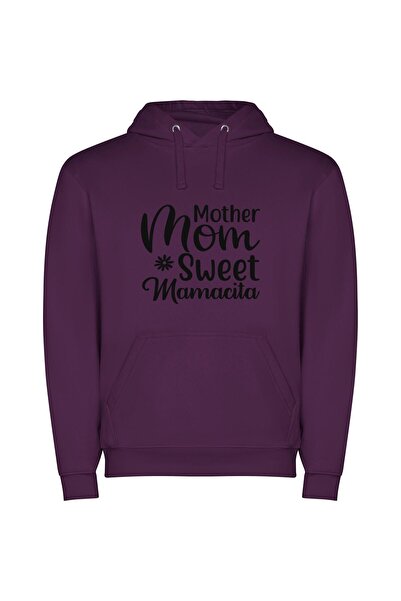 iLovePrints Mamaia's Heartfelt Motherhood Φούτερ με κουκούλα σε χρώμα Μωβ
