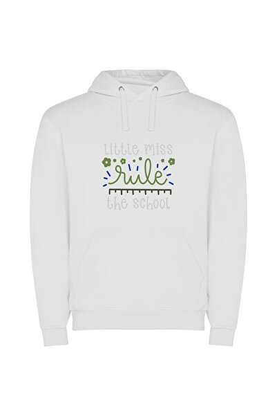 iLovePrints Reign of Little Miss Φούτερ με κουκούλα σε χρώμα Λευκό