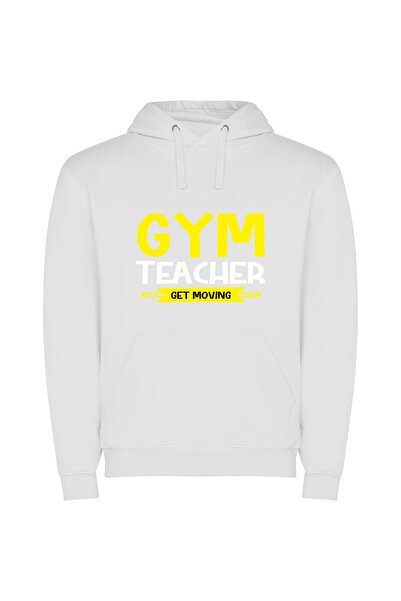 iLovePrints Vibrant Fitness Dynamo Φούτερ με κουκούλα σε χρώμα Λευκό