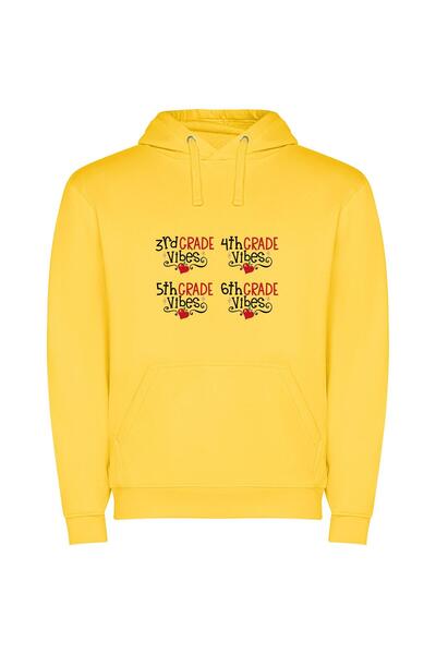 iLovePrints Grade Vibes 5th Fun Φούτερ με κουκούλα σε χρώμα Κίτρινο