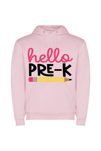 iLovePrints Hello Pencil: Illustrated Greetings Φούτερ με κουκούλα σε χρώμα Ροζ