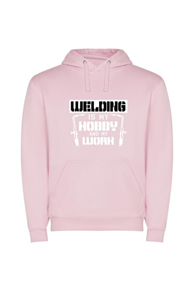 iLovePrints Welding Wonders Unleashed Φούτερ με κουκούλα σε χρώμα Ροζ