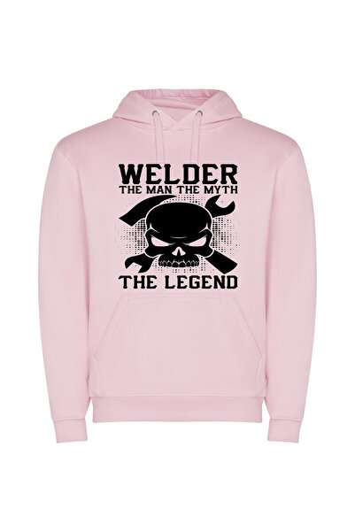 iLovePrints Welder: The Legendary Myth Φούτερ με κουκούλα σε χρώμα Ροζ