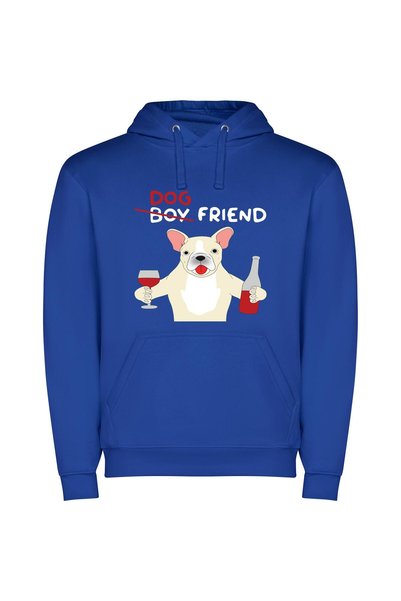 iLovePrints Canine Sommelier: A Boyish Pair Φούτερ με κουκούλα σε χρώμα Μπλε