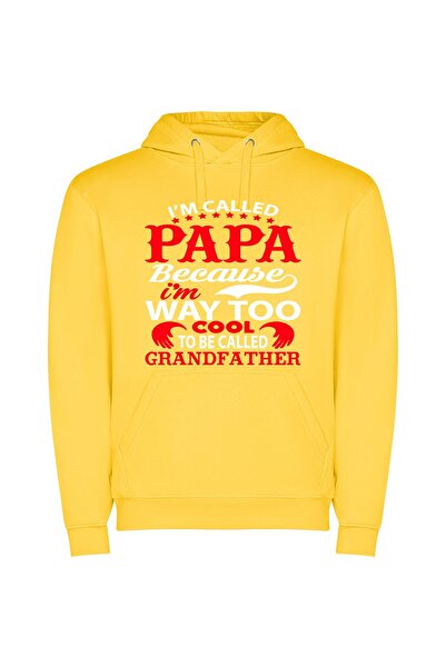 iLovePrints Cool Dad Sign Φούτερ με κουκούλα σε χρώμα Κίτρινο