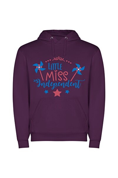 iLovePrints Independent Inspirations: A Trio Φούτερ με κουκούλα σε χρώμα Μωβ