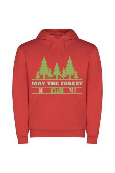 iLovePrints Enchanted Forest Escapade Φούτερ με κουκούλα σε χρώμα Κόκκινο