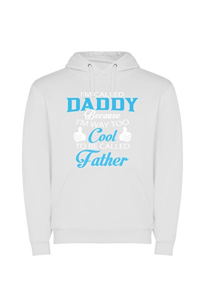 iLovePrints Daddy Cool Vibes Φούτερ με κουκούλα σε χρώμα Λευκό