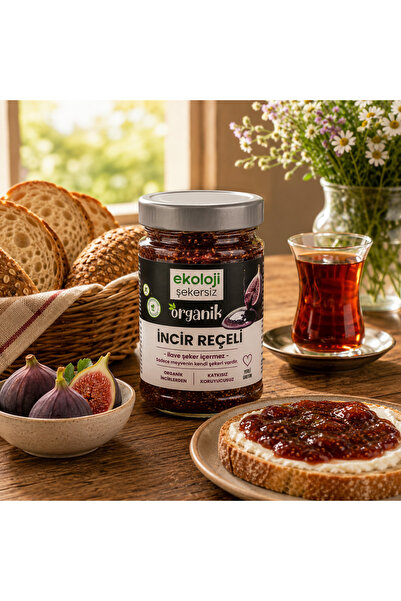 Ekoloji Şekersiz Organik Glutensiz Şekersiz İncir Reçeli 380 Gr.