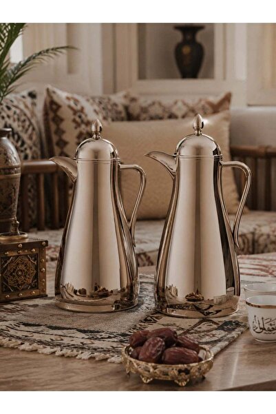 Gazella طقم ترمس حراري مفرغ من الهواء مكون من قطعتين، سعة 1 لتر لكل منهما، بب...