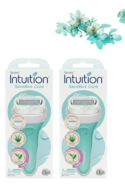Schick Intuition 2 Pieces Sensitive Care Razor With Aloe Vera & Green Tea 2 R...