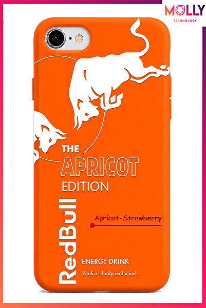 Molly iPhone SE 2020 İçin Turuncu Redbull The Apricot Edition Desenli İçi Kad...